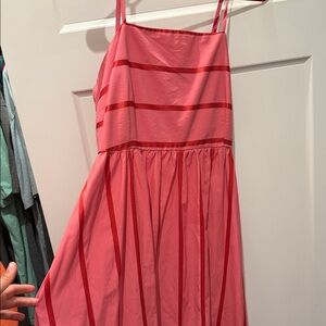 Women’s Pink Striped Backless Spaghetti Strap Dress